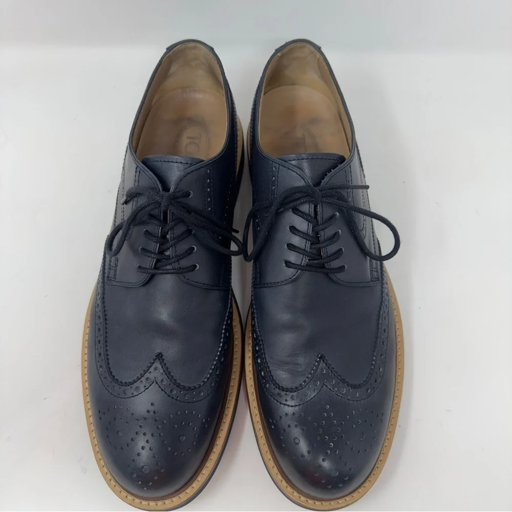 Tod’s Leather Oxford Lace Up Shoes Black